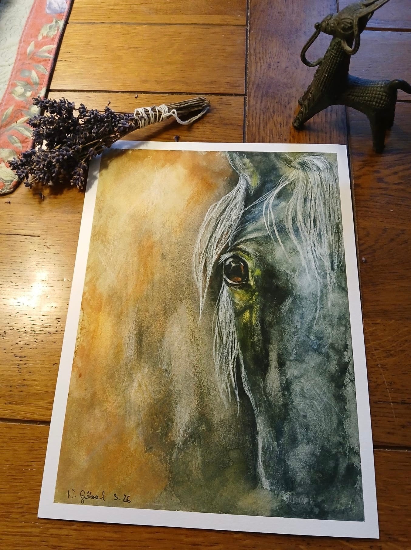 Fine Art Print Eichhörnchen Aquarell Augenblick, Kunstdruck mit weißem Rand